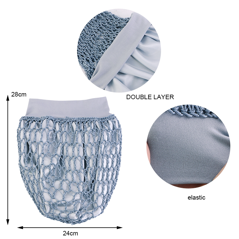 Crochet Hair Net Snood Hat Satin Hair Bonnet size